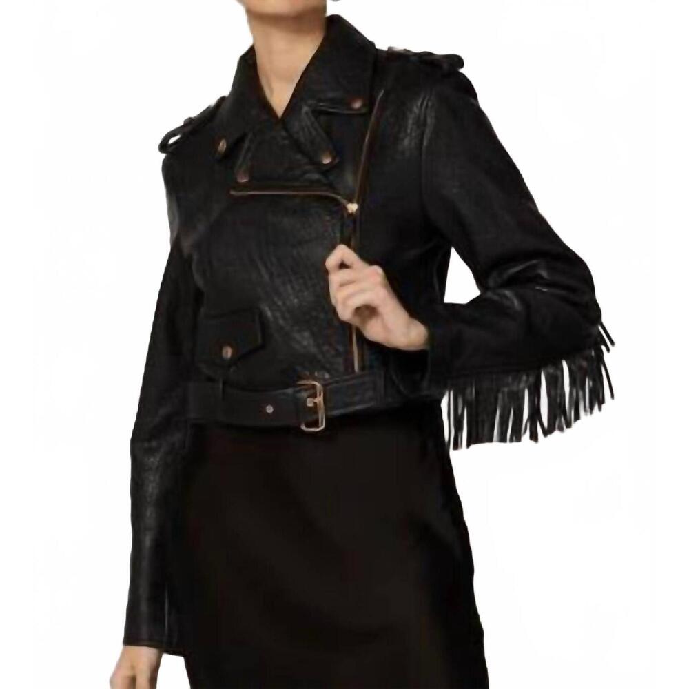 NEW CLEOBELLA harrison leather jacket in black